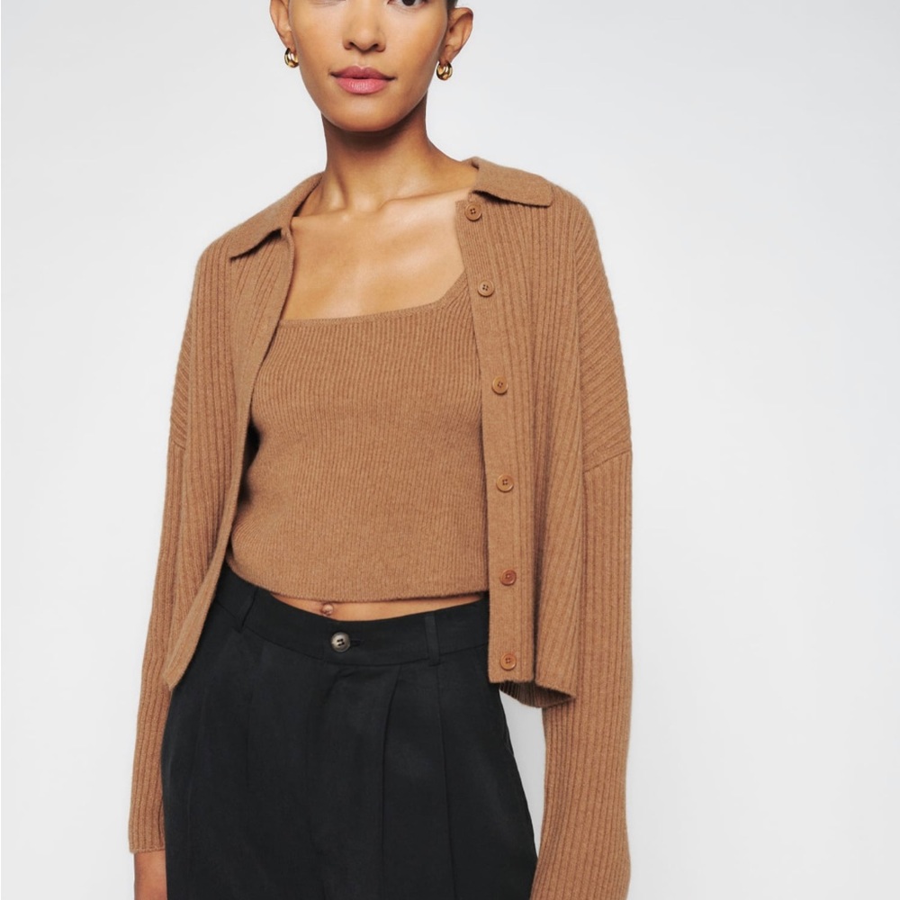 NWT reformation cashmere cardi set